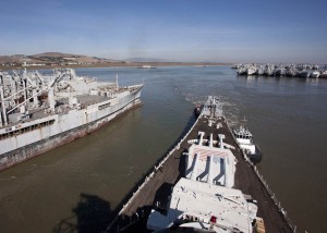 Iowa departs Suisun Bay Iowa departs Suisun Bay