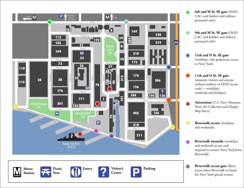 Washington Navy Yard map