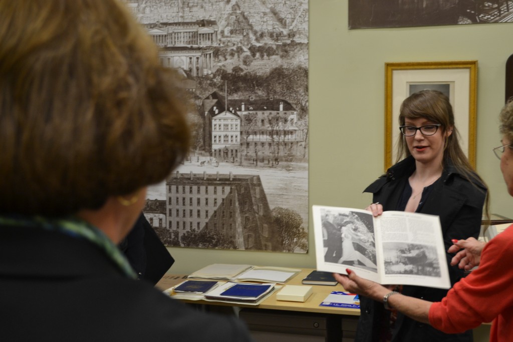 NDL Staff Member Alexandra McCallen inside the Special Collections room.