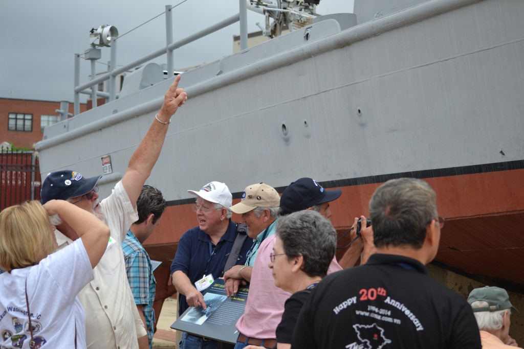 Swift boat veterans and their families admire PCF 1. (NHF Photo)