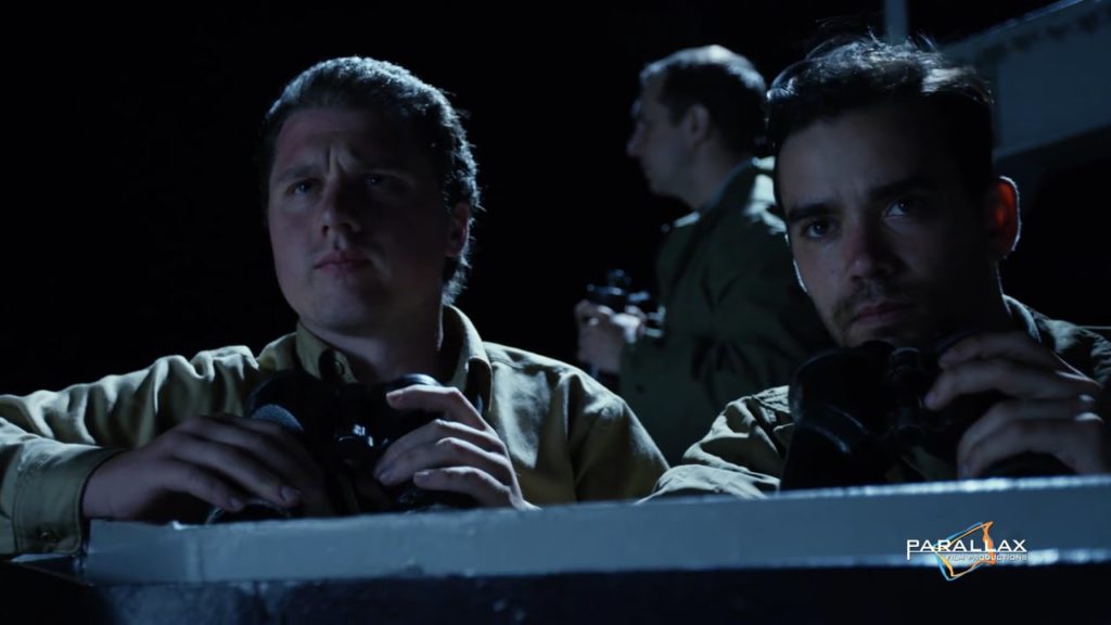 Production still from “Hell Below” television series (c) 2015 Parallax Film Productions Inc. 1-604-531-2244 Photo by Sean F. White